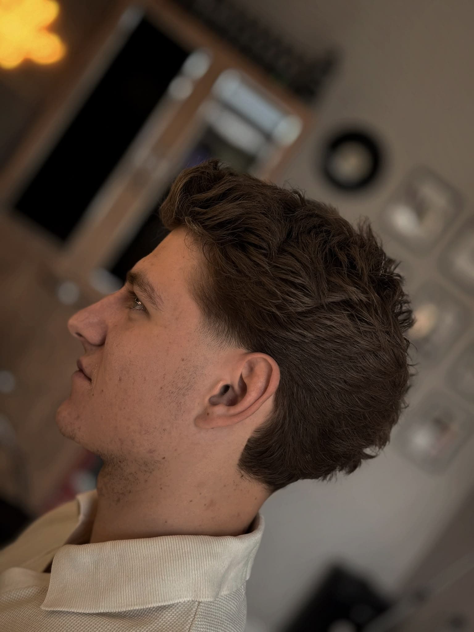 Textured wavy hairstyle at a barber in Haskovo